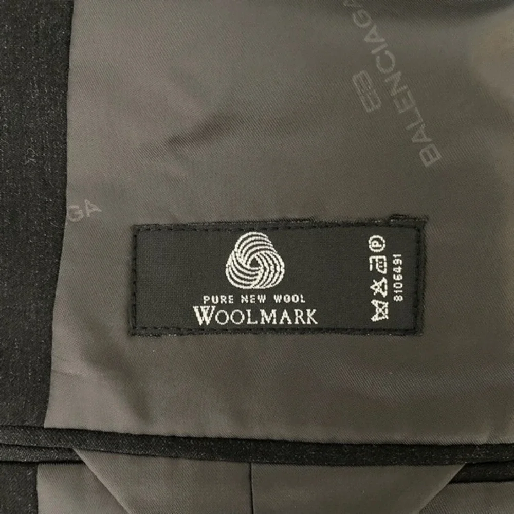 Vtg Balenciaga‎ Blazer Mens 54 US 44R Black 100% Wool Classic Tailored